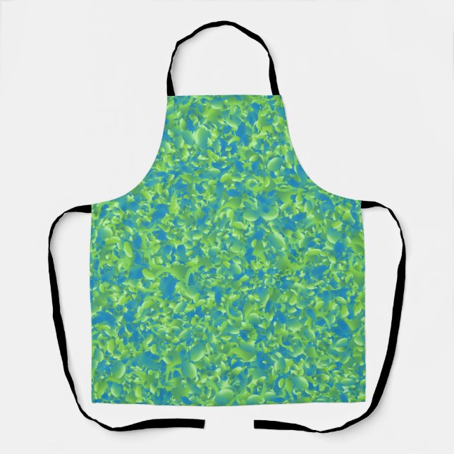 Tablier Motif géométrique abstrait bleu vert (Recto)