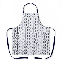 Motif géométrique bleu marine sur fond blanc