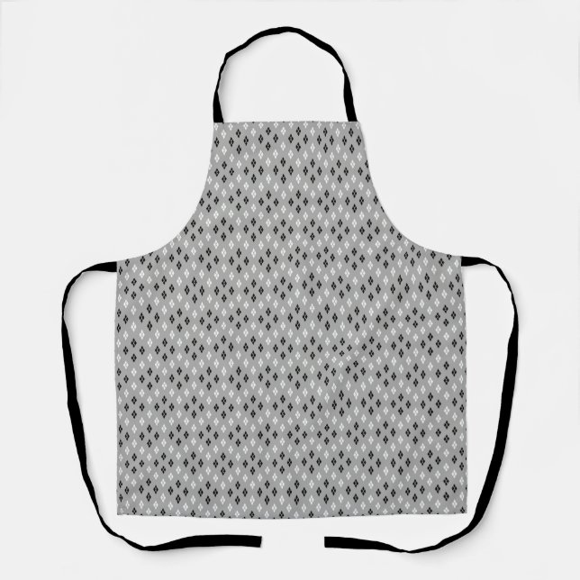 Tablier motif géométrique fin gris noir et blanc (Recto)
