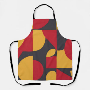 Tablier Motif géométrique gras rouge jaune gris du milieu