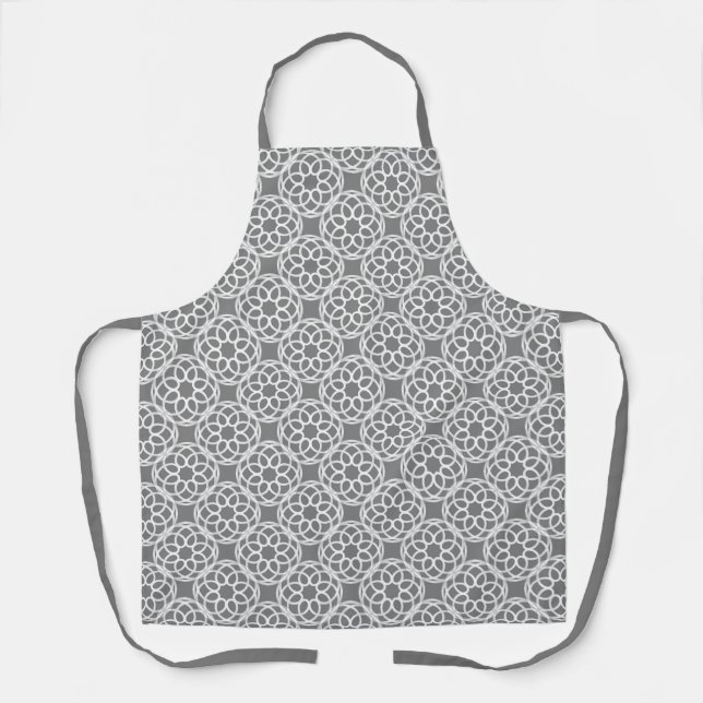 Tablier Motif géométrique gris blanc sans couture (Recto)