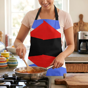 Tablier Motif géométrique harlequin moderne rouge bleu noi