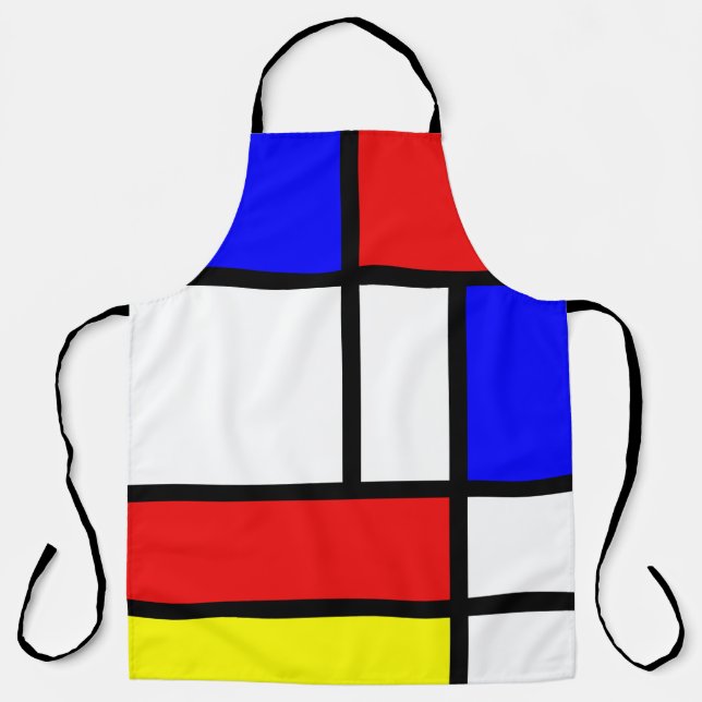 Tablier Motif géométrique Mondrian Art Style moderne (Recto)