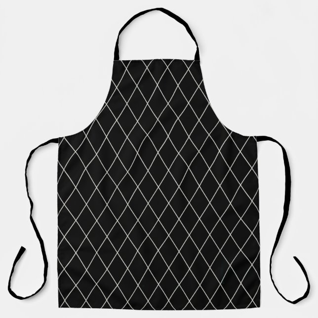 Tablier Motif géométrique noir et blanc (Recto)