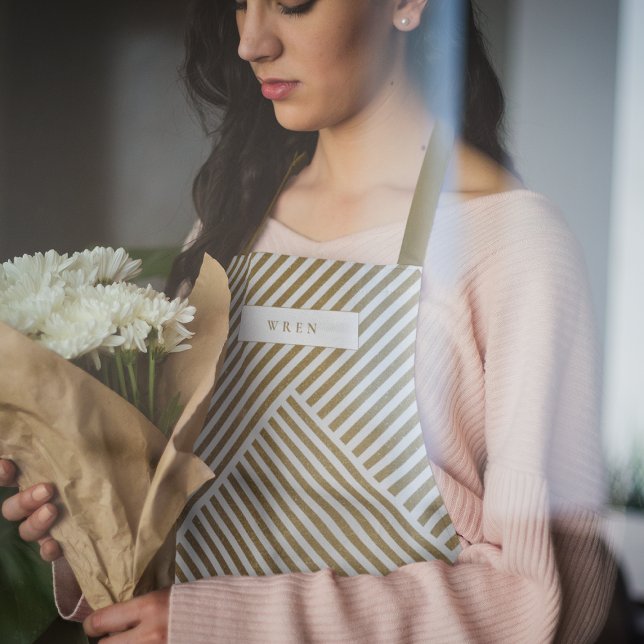 Tablier Motif géométrique or élégant luxe sophistiqué (Créateur téléchargé)