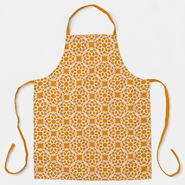Tablier Motif géométrique sans couture orange blanc (Recto)