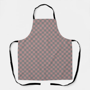 Tablier Motif Gingham à carreaux rose gris