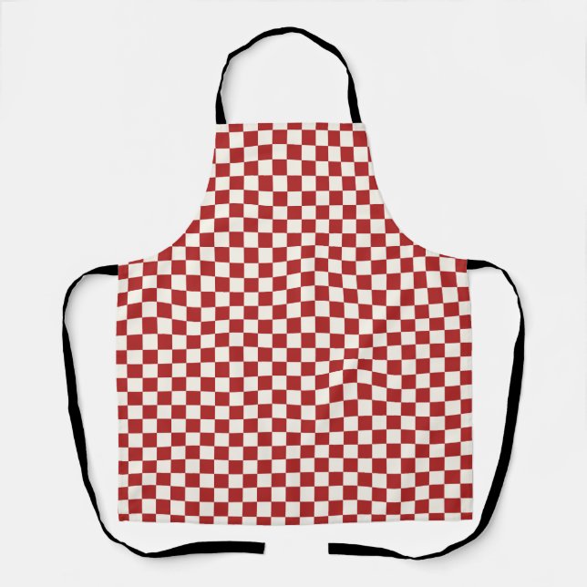Tablier Motif Gingham à carreaux rouges et blancs (Recto)