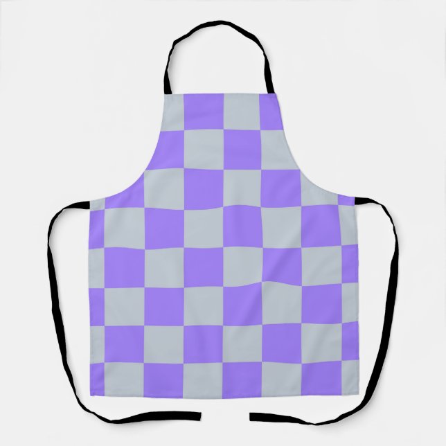 Tablier Motif Gingham à Carreaux Violets (Recto)