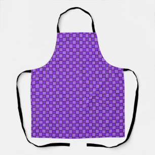 Tablier Motif Gingham Damier Noir Violet