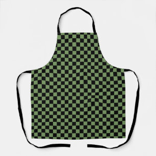 Tablier Motif Gingham Damier Vert Noir