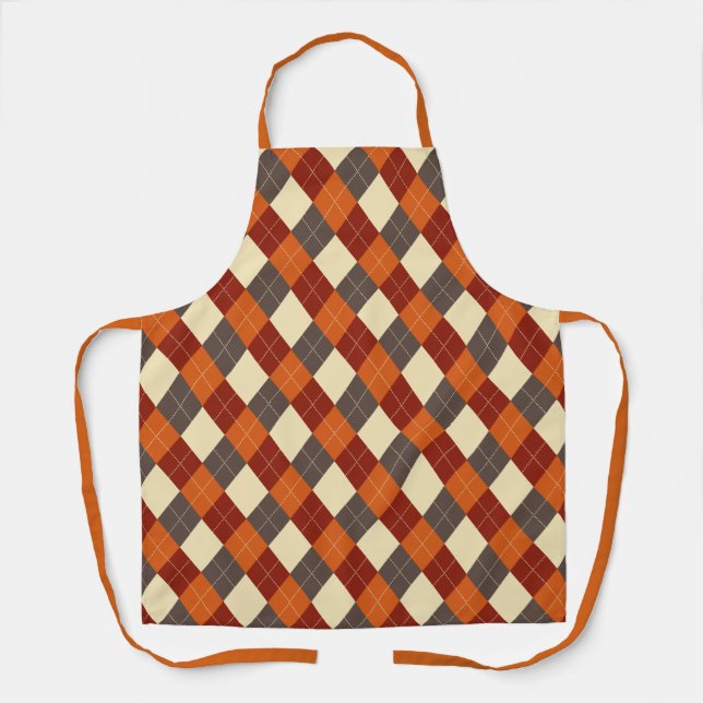 Tablier Motif Gingham d'automne  (Recto)