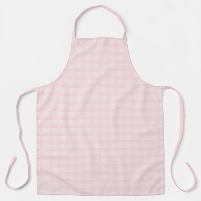Tablier Motif Gingham Rose Bubble et Lavande (Recto)