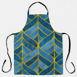 Tablier Motif Gold Blue Grunge
