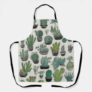 Tablier Motif Green Cactus