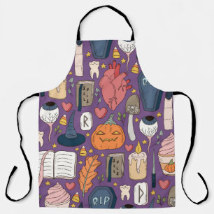 Tablier Motif Halloween mignon et spoke sans couture avec