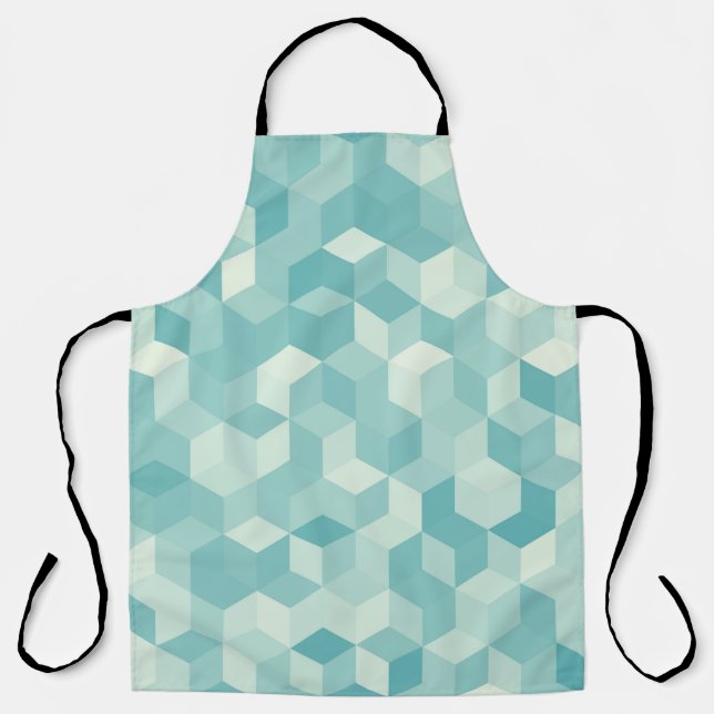 Tablier Motif Hexagonal bleu clair transparent (Recto)