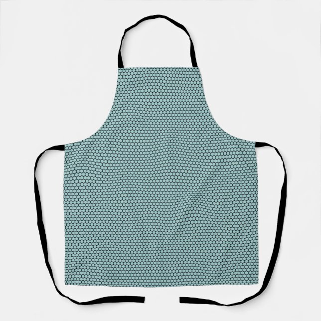 Tablier Motif Hexagone Noir Bleu (Recto)
