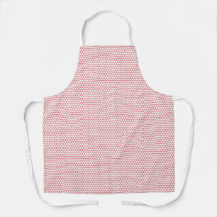 Tablier Motif Hexagone Rouge Blanc