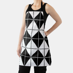 Tablier Motif Jacquard noir et blanc
