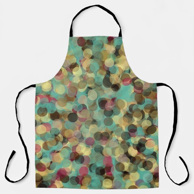Tablier motif jaune rose vert et bleu abstrait (Recto)