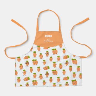 Tablier Motif kawaii de carottes amusantes