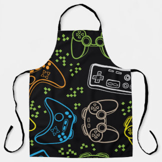 Tablier Motif lumineux sans couture avec joysticks.