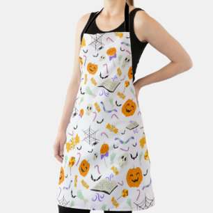 Tablier Motif mignon et effrayant d'Halloween avec des bon