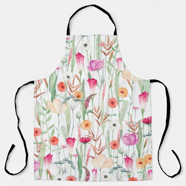 Tablier Motif mignon sans soudure avec différentes fleurs  (Recto)