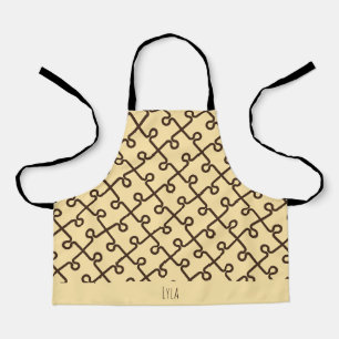 Tablier Motif minimal au chocolat beige de scie