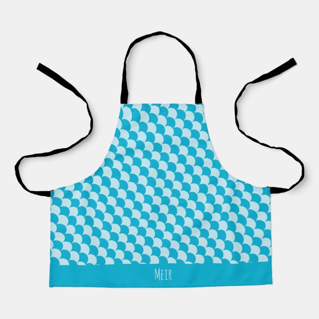 Tablier Motif minimal bleu blanc (Recto)