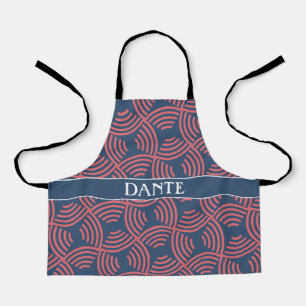 Tablier Motif minimal de la plage géométrique bleue