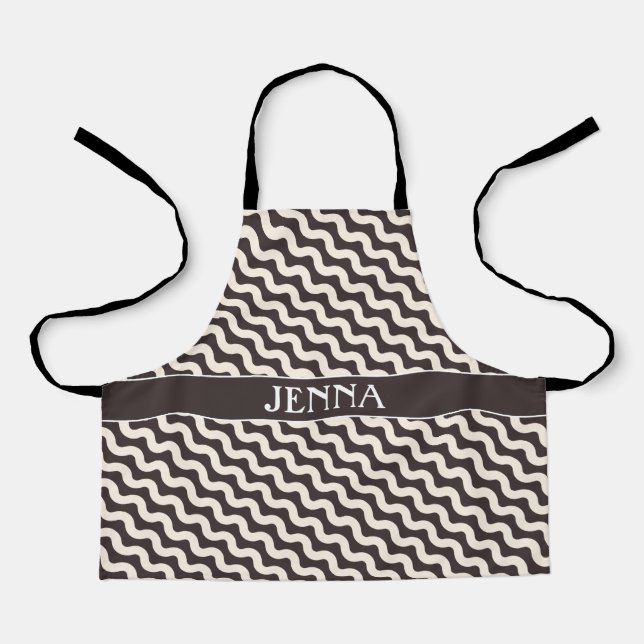 Tablier Motif minimal gris blanc (Recto)