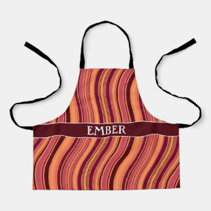 Tablier Motif minimal rose Brown Waves
