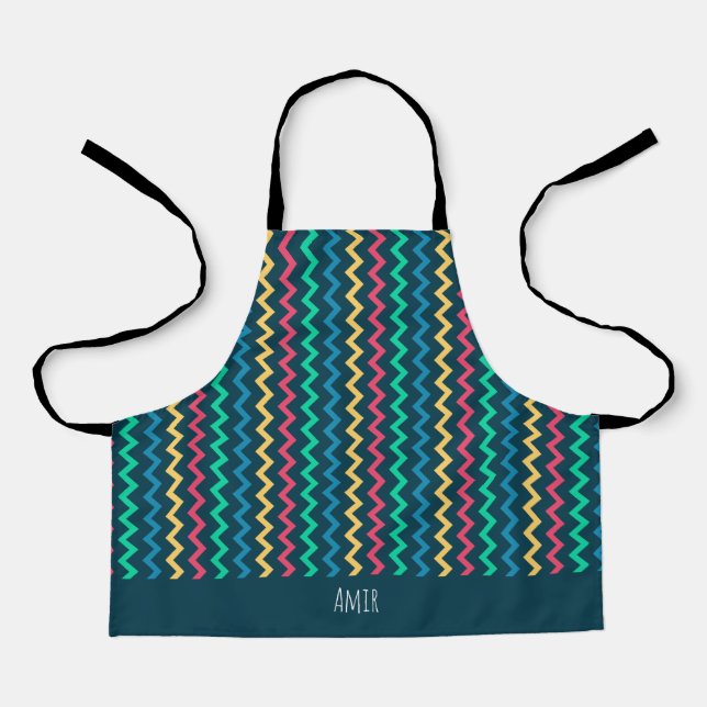 Tablier Motif minimal rose Chevron (Recto)