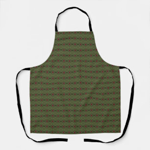 Tablier Motif minimaliste vert et rouge sans couture