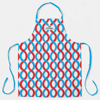 Tablier Motif moderne interconnecté Red Blue Waves