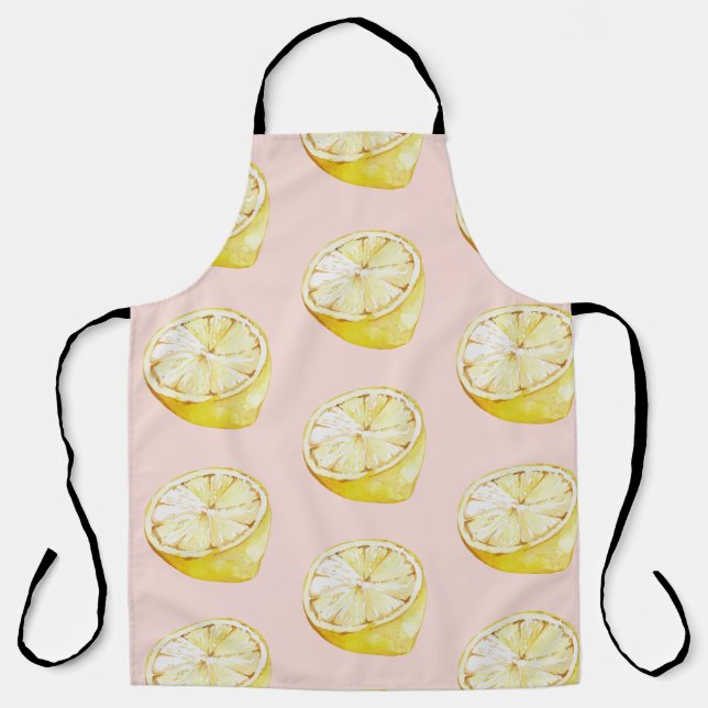 Tablier Motif moderne Pastel rose et citron jaune (Recto)