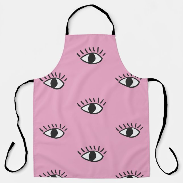 Tablier Motif moderne sans soudure avec yeux dessinés à la (Recto)