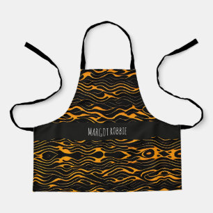 Tablier Motif monochromatique jaune à vagues plates
