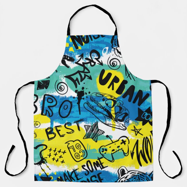 Tablier Motif Monster Hand Drawn Kids (Recto)