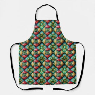Tablier Motif mosaïque géométrique africain coloré