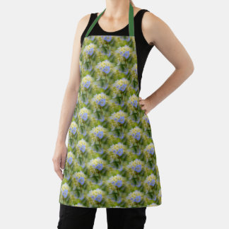 Tablier Motif naturel doux bleu Hydrangea