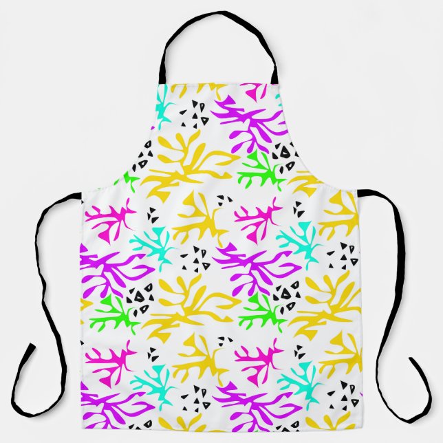 Tablier motif néon multicolore Abstrait (Recto)