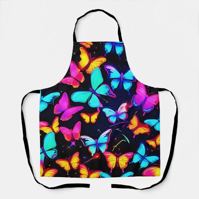 Tablier Motif néon papillon (Recto)