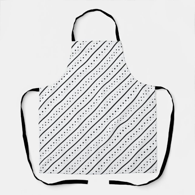 Tablier Motif noir géométrie points en ligne (Recto)