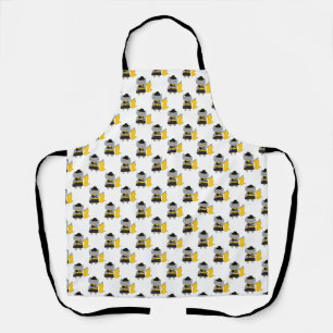 Tablier Motif Noir Jaune Garde de Drapeau de Chat