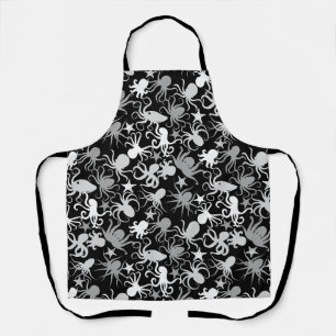 Tablier Motif octopus.b Black BG