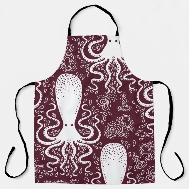 Tablier motif Octopus vintage. (Recto)