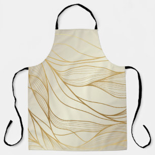 Tablier Motif ondulé or. Luxueux ornement linéaire doré